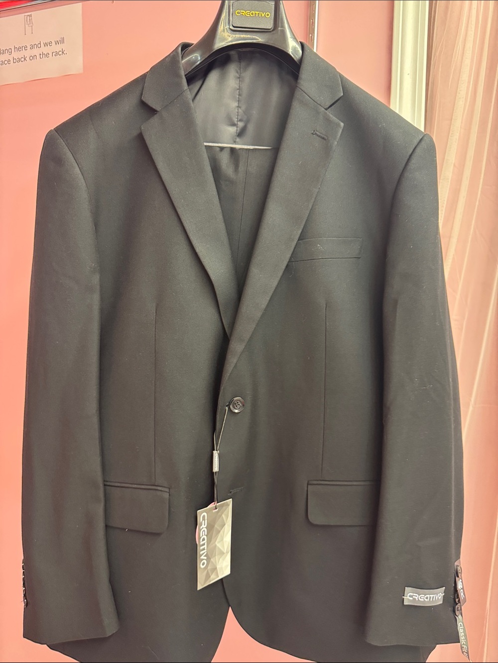 Men's Black Single-Breasted Notch Lapel Suit Jacket